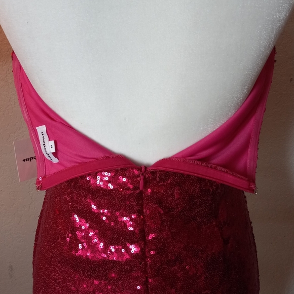 Superdown Hot Pink Strapless Sequin Mini - Picture 7 of 12